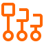 Orange category or hierarchy icon showing connected nodes in a flowchart-style diagram.